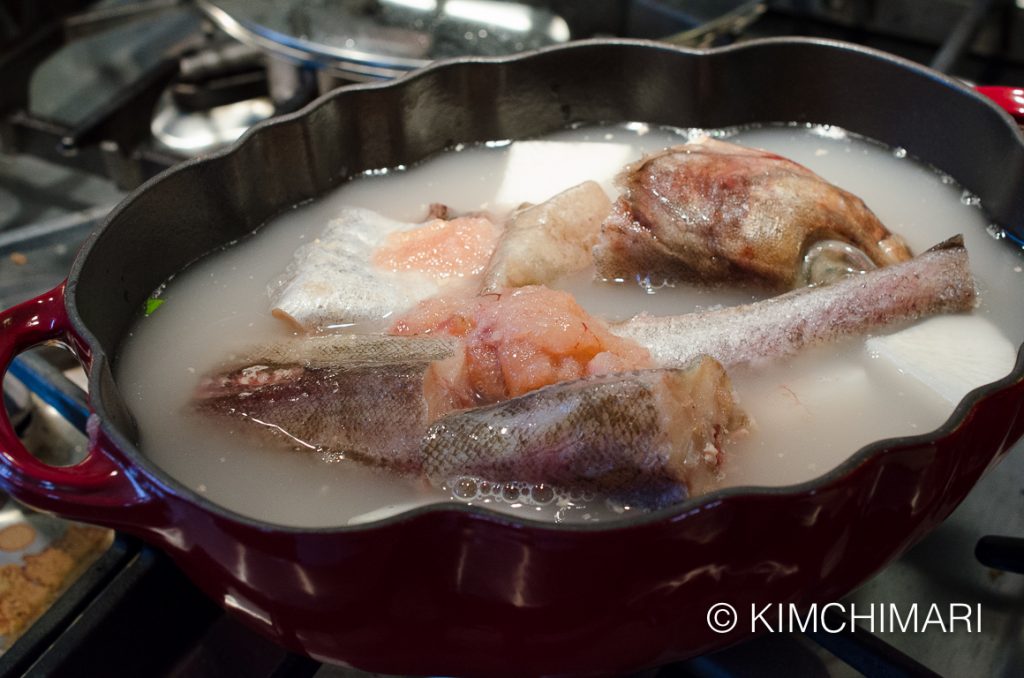 Alaska Pollock in rice water for Stew