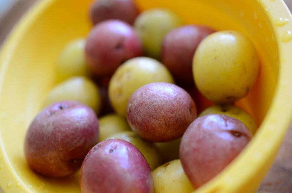 organic baby potatoes (red and white)