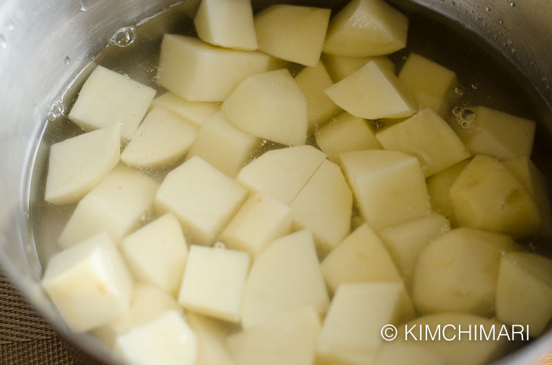 Potatoes Boiling in Pot