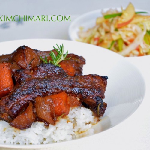 Braised Soy Pork Ribs with Apples