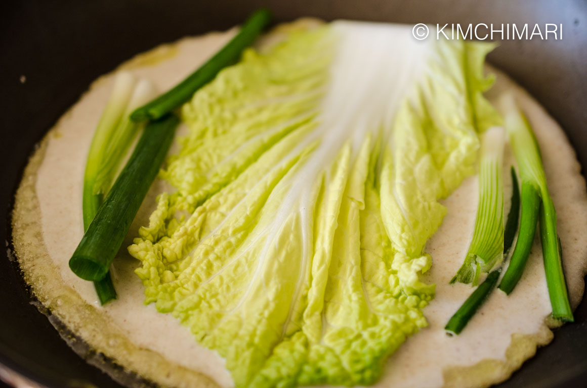 Buckwheat Pancake cabbage green onions