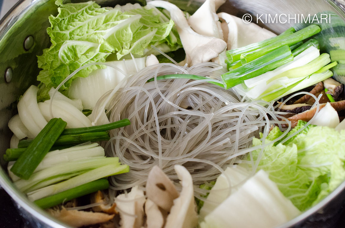 Bulgogi Hot Pot Vegetables and Glass Noodles