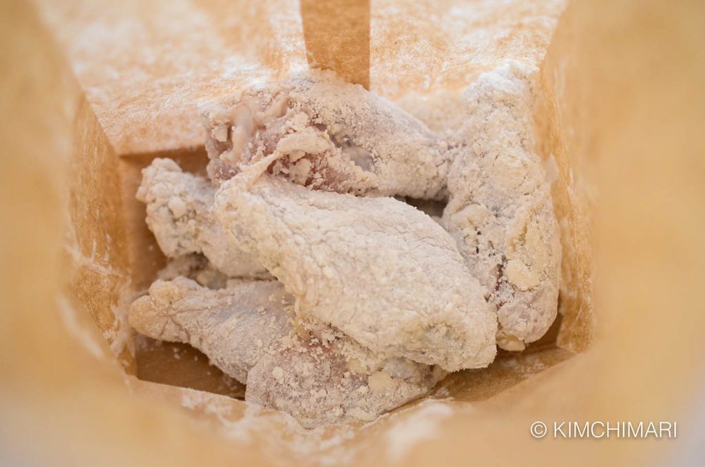 chicken in paper bag for korean fried chicken