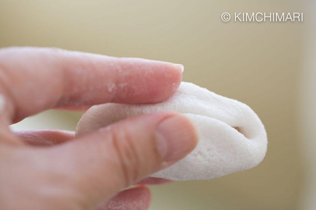 closed up sesame filled rice dough cup