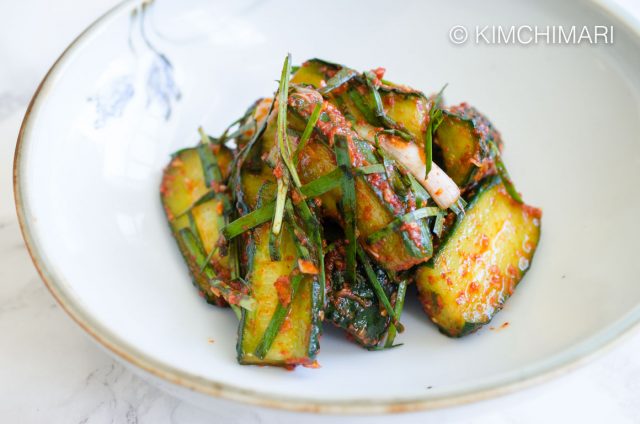 Vegan Cucumber Kimchi with Chives