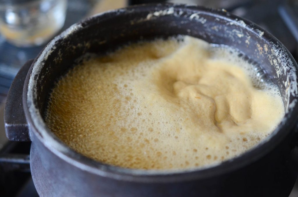 Doenjang Jjigae broth boiling