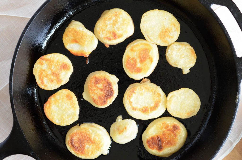 gamjajeon or potato fritters browned