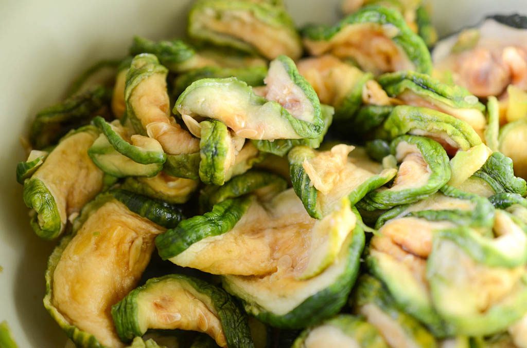 Dried Zucchini (Maleun Hobak) soaked and squeezed