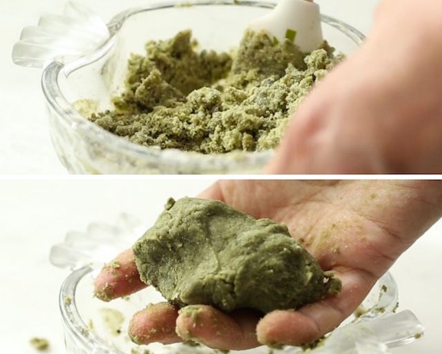 Pictures of forming Green Tea Cookie Dough