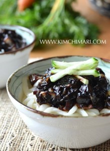 Noodles with Black Bean Sauce (짜장면 Jjajang Myeon)