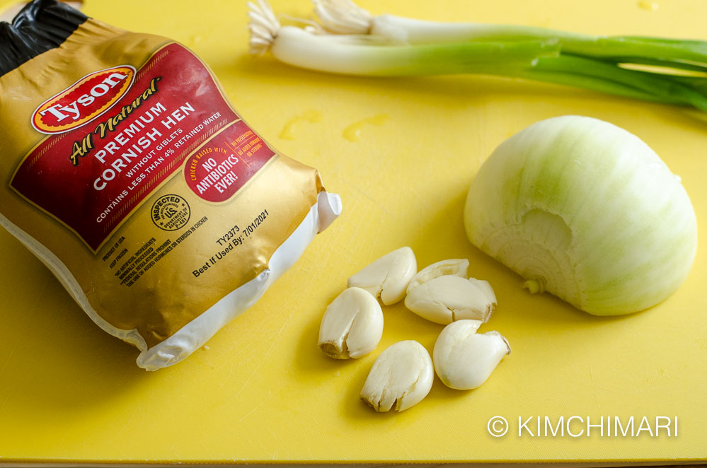 ingredients for Korean chicken soup