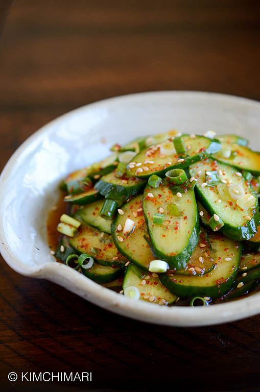 Korean cucumber salad or Oi Muchim(오이무침)