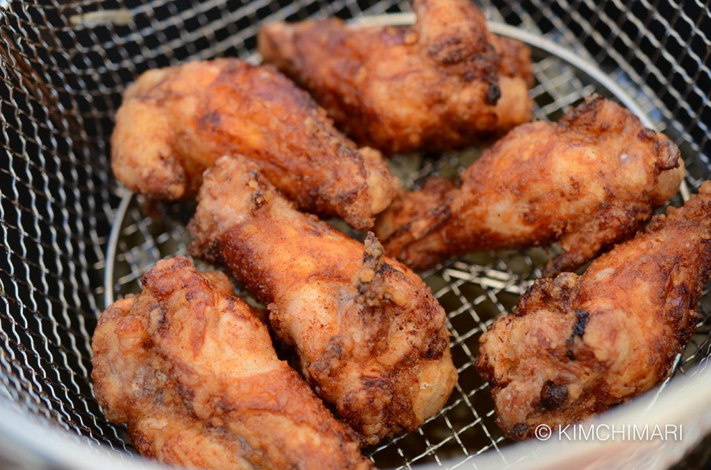 Korean Fried Chicken fried in basket