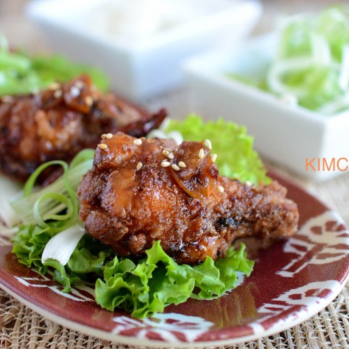 Korean Fried Chicken glazed with Sweet Garlic Soy Sauce