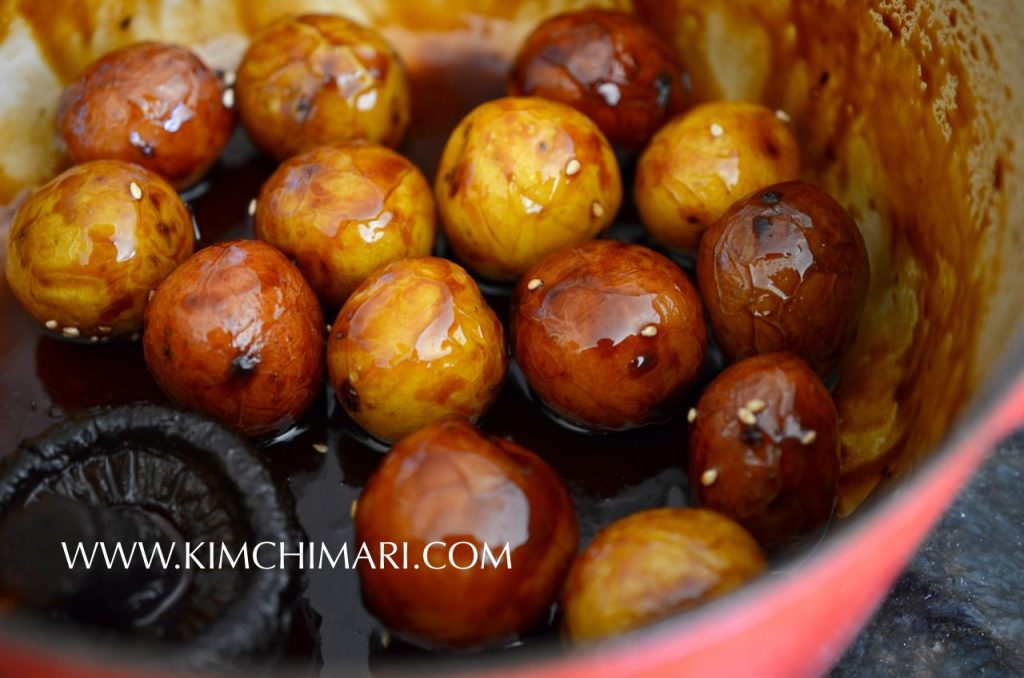 Korean potato side dish (Gamja Jorim) all cooked!