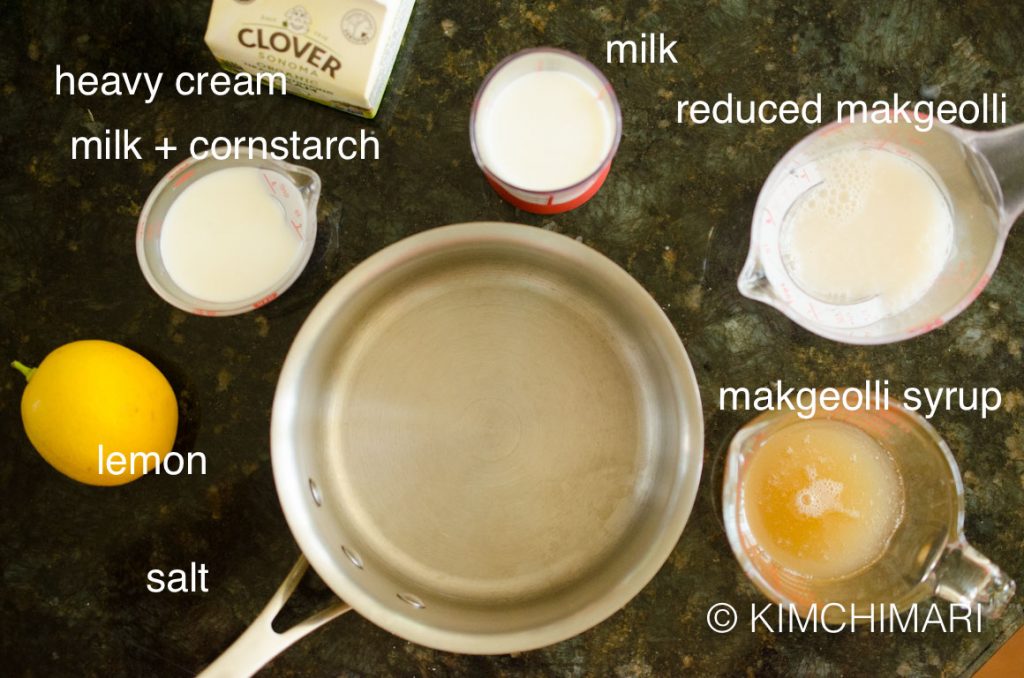 Makgeolli IceCream ingredients