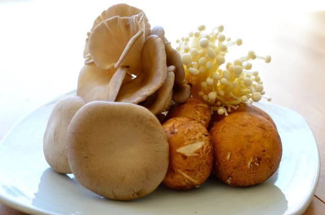 Mushrooms for Korean Mushroom Rice (Oyster, Enoki, King, Brown Mushrooms)