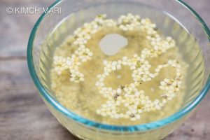 mung beans soaking water songpyeon