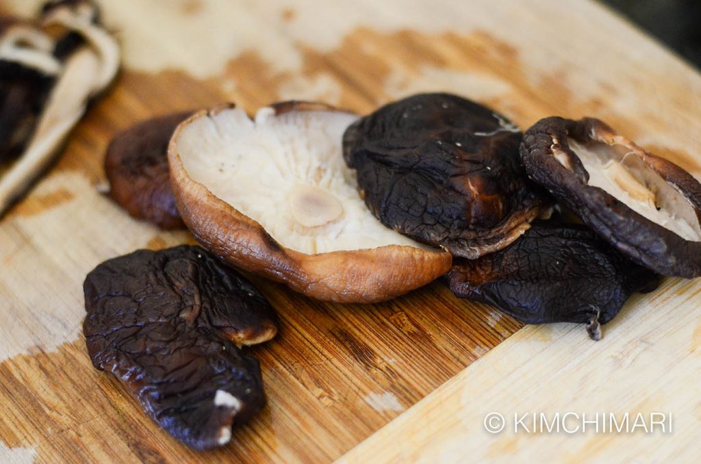 Rehydrated Shitake Mushrooms for Japchae