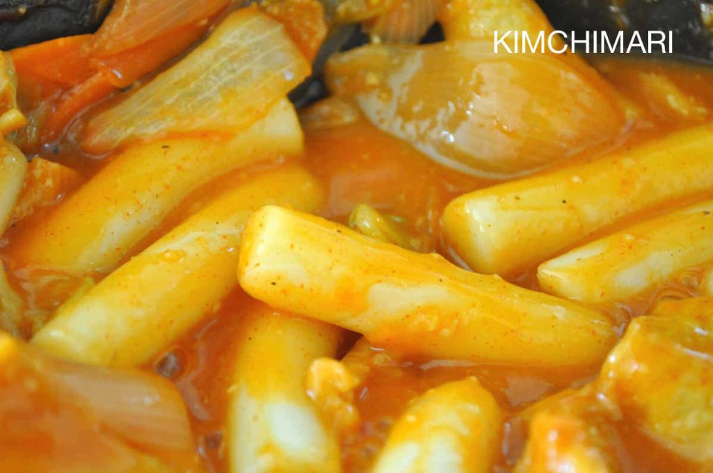 Spicy Rice Cake Tteokbokki closeup