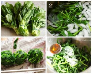 How to cook spinach for Japchae