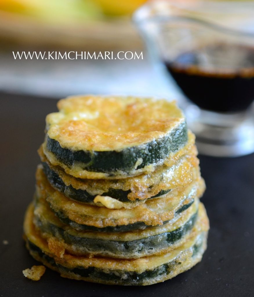 Hobak Jeon (Pan-fried Zucchini) all stacked up!