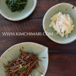 3 colored vegetables- white, green and brown in 3 plates