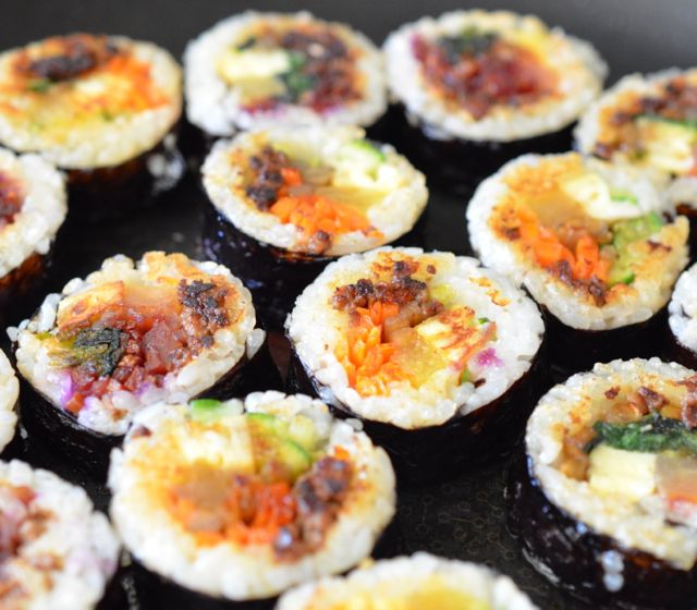 Pan-fried Kimbap in Sesame Oil