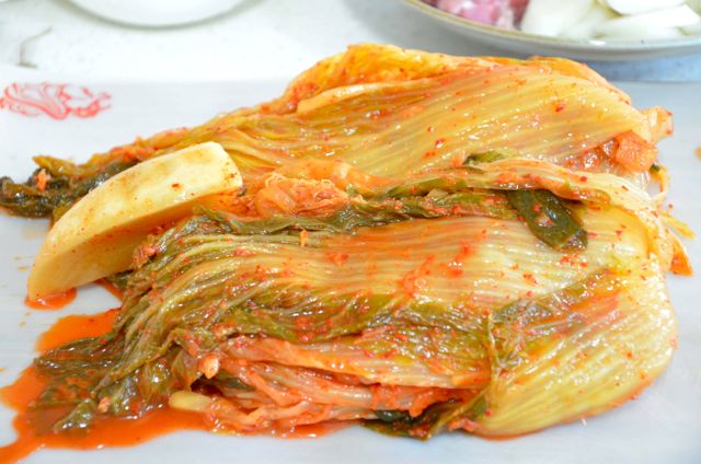 Old sour whole cabbage kimchi aged 10 months